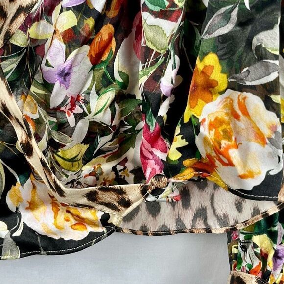 Generation Love New York Kenzie Printed Wrap Long Sleeve Blouse XS - Picture 3 of 10